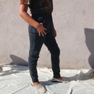 80s black tapered jeans